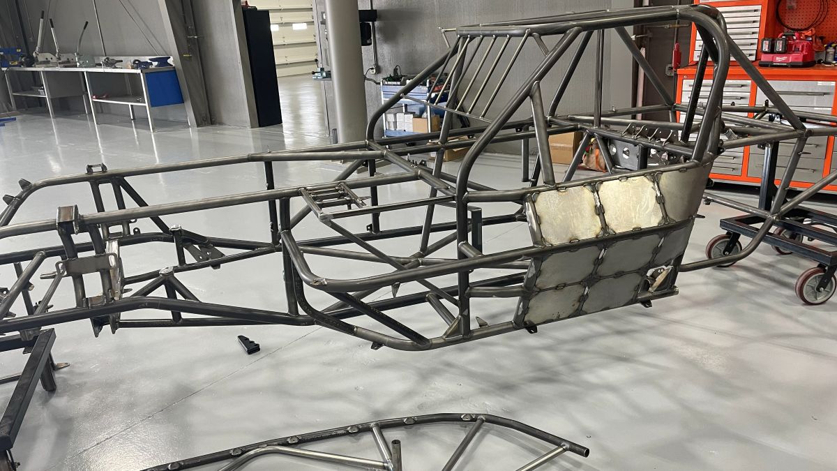 Bare chassis on the build table