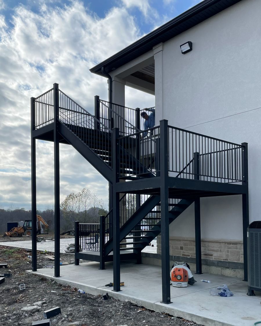 Steel staircase fabricated and installed
