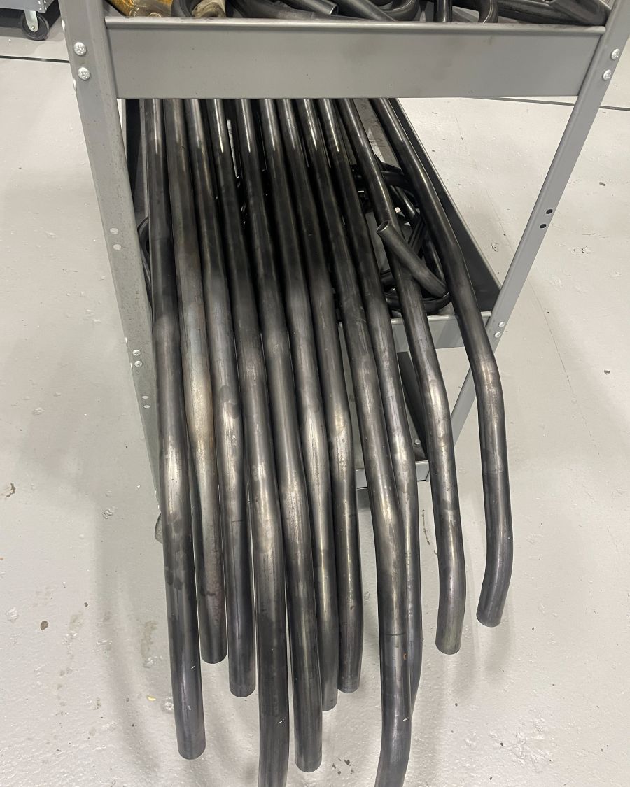 Bent tubes racked and ready