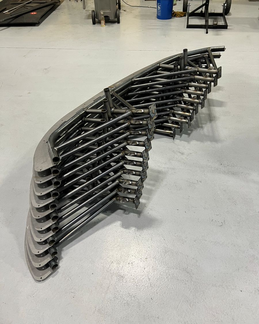 A stack of bent tube hoops