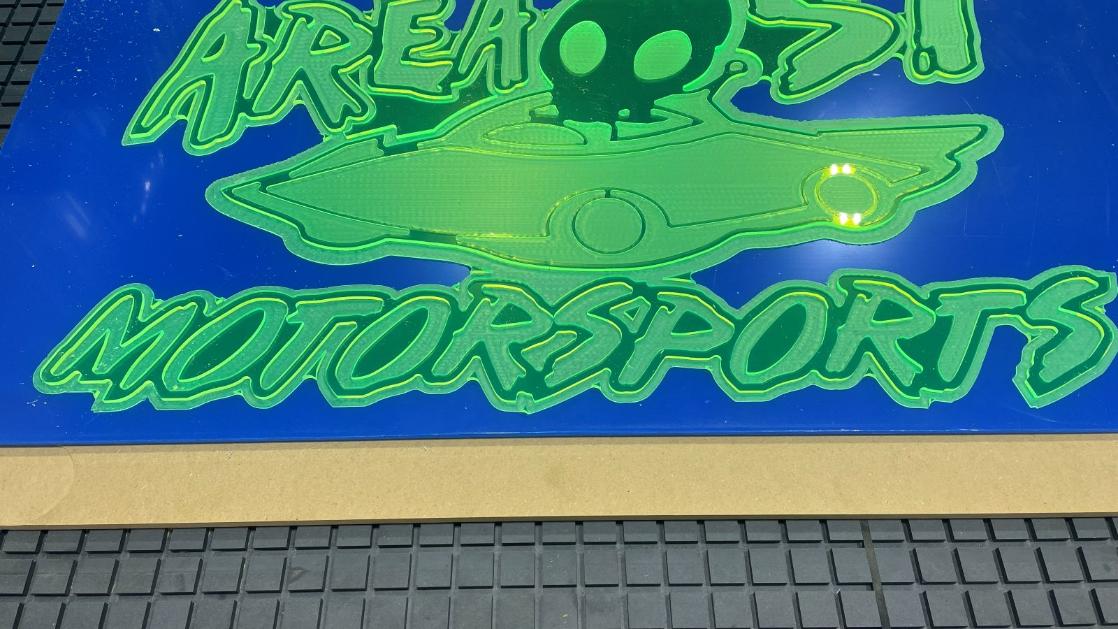 Custom CNC cut and powder coated sign made for a customer